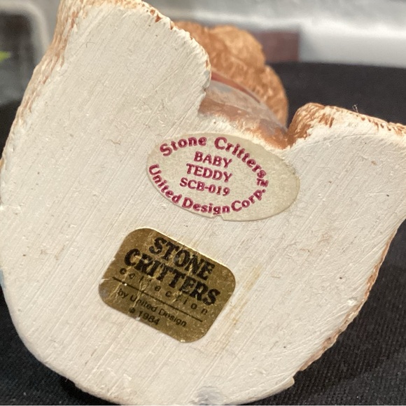 Vintage - 1984 to 1985 - Stone Critters Baby Teddy - Excellent Condition - Nice - Picture 7 of 11